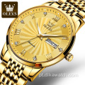 Relógio masculino OLEVS 6630 Relógios de luxo automáticos mecânicos de aço inoxidável Relógio de pulso de design oco para negócios de moda para homem
